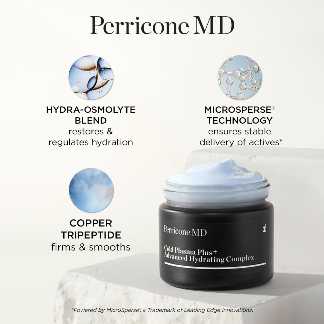 Perricone MD cream applied on hand showing coverage and fast-absorbing benefit