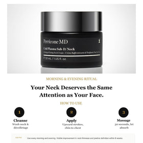 All Day Beauty Perricone MD Cold Plasma Sub D applied to neck demonstrating easy massage-in