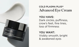 Perricone MD applied under eye with gentle tapping, reduces puffiness and fine lines