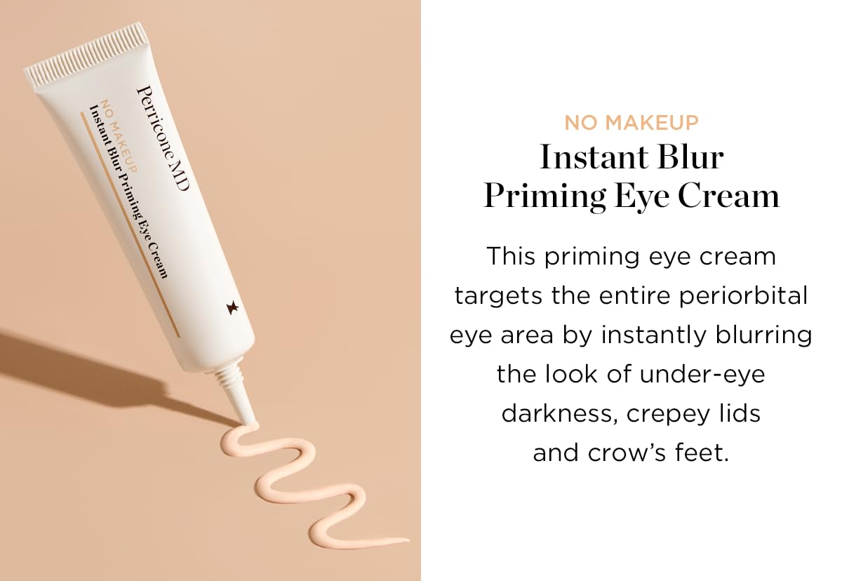 Perricone MD applied under eye demonstrating immediate blur and priming effect