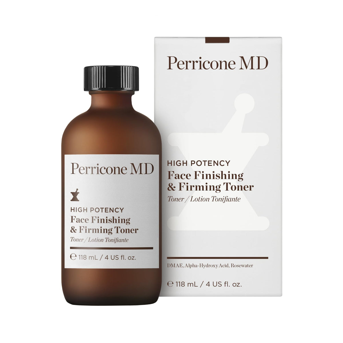 Perricone MD label close-up highlighting active ingredients and firming benefits