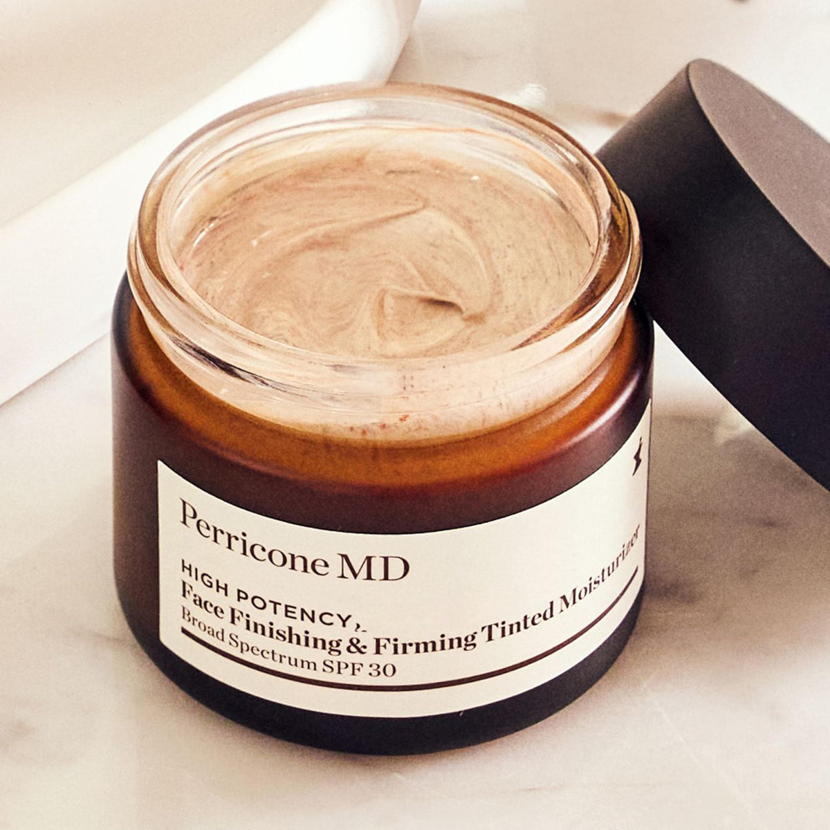 Perricone MD in morning bathroom setting promoting streamlined routine