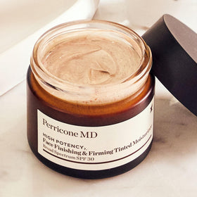 Perricone MD in morning bathroom setting promoting streamlined routine