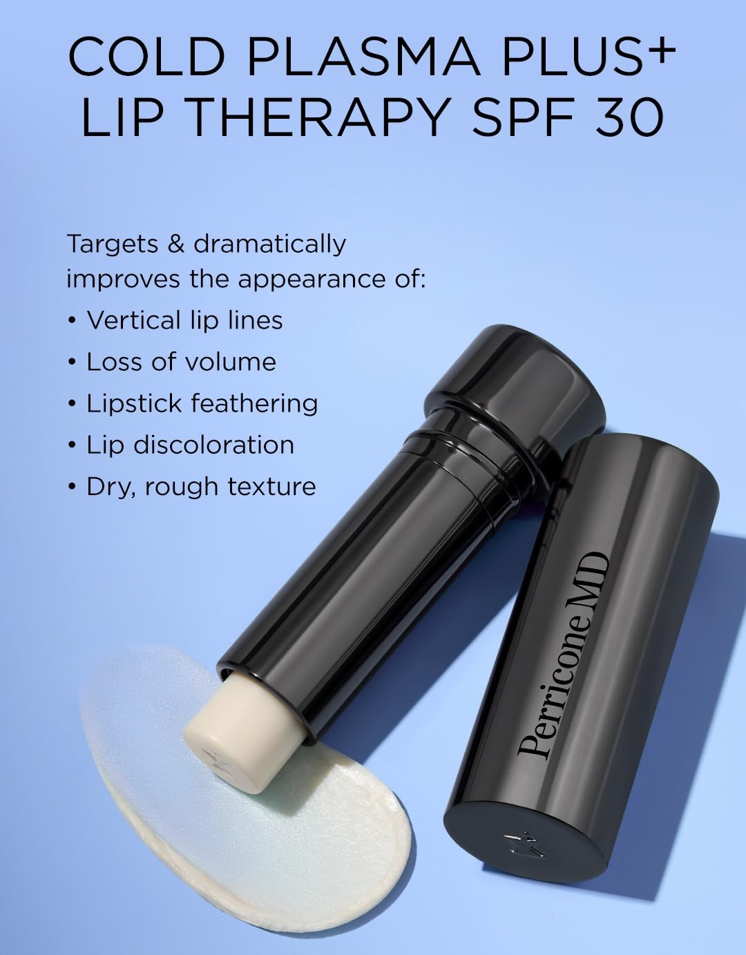 Perricone MD product with hyaluronic acid peptide and mineral SPF highlights conveying multi-action benefits