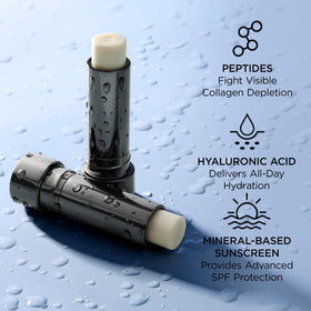 Perricone MD lip therapy held in hand for scale showing portable size and travel-friendly benefit