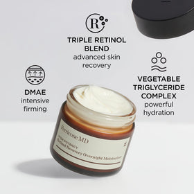 Perricone MD ingredient arrangement displaying oils and retinol blend for nourishing barrier support