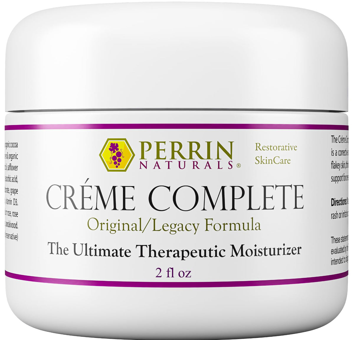 Perrin Naturals jar front view showing label and compact 2 oz size for travel