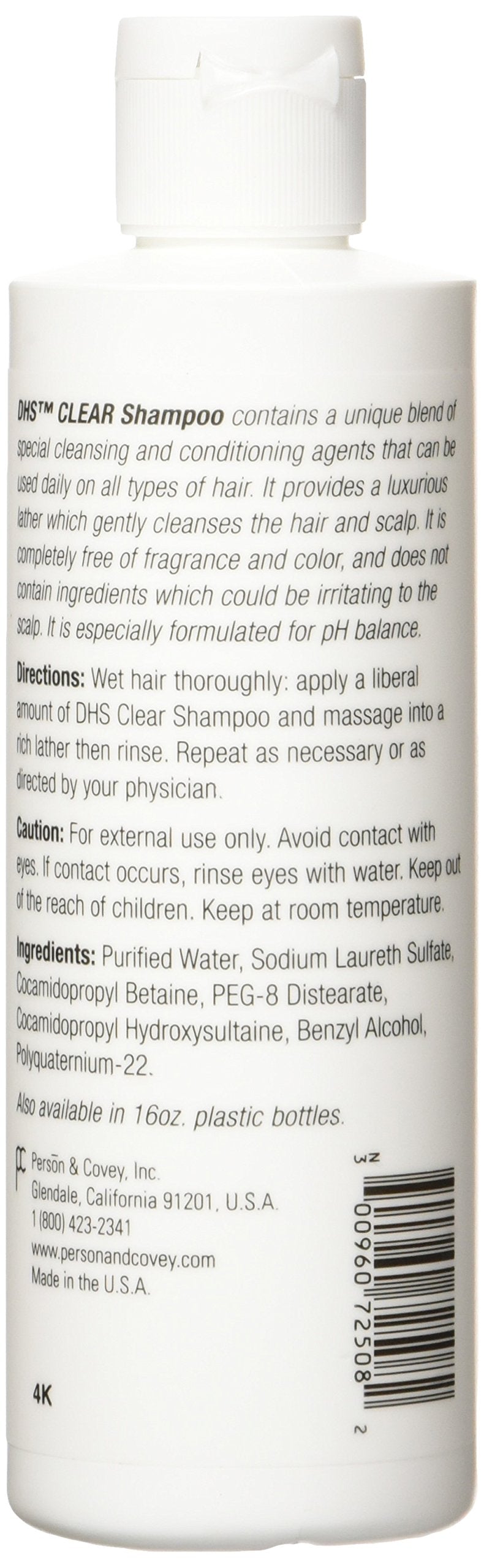 Person & Covey shampoo texture pouring from bottle demonstrating smooth lathering and quick rinse benefit