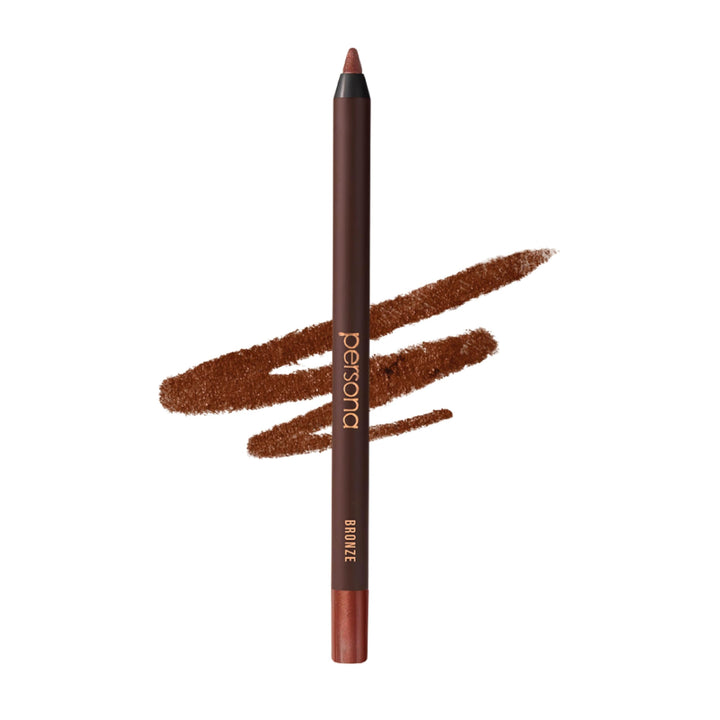 PERSONA outer packaging showing bronze eyeliner and product name, highlighting clean design