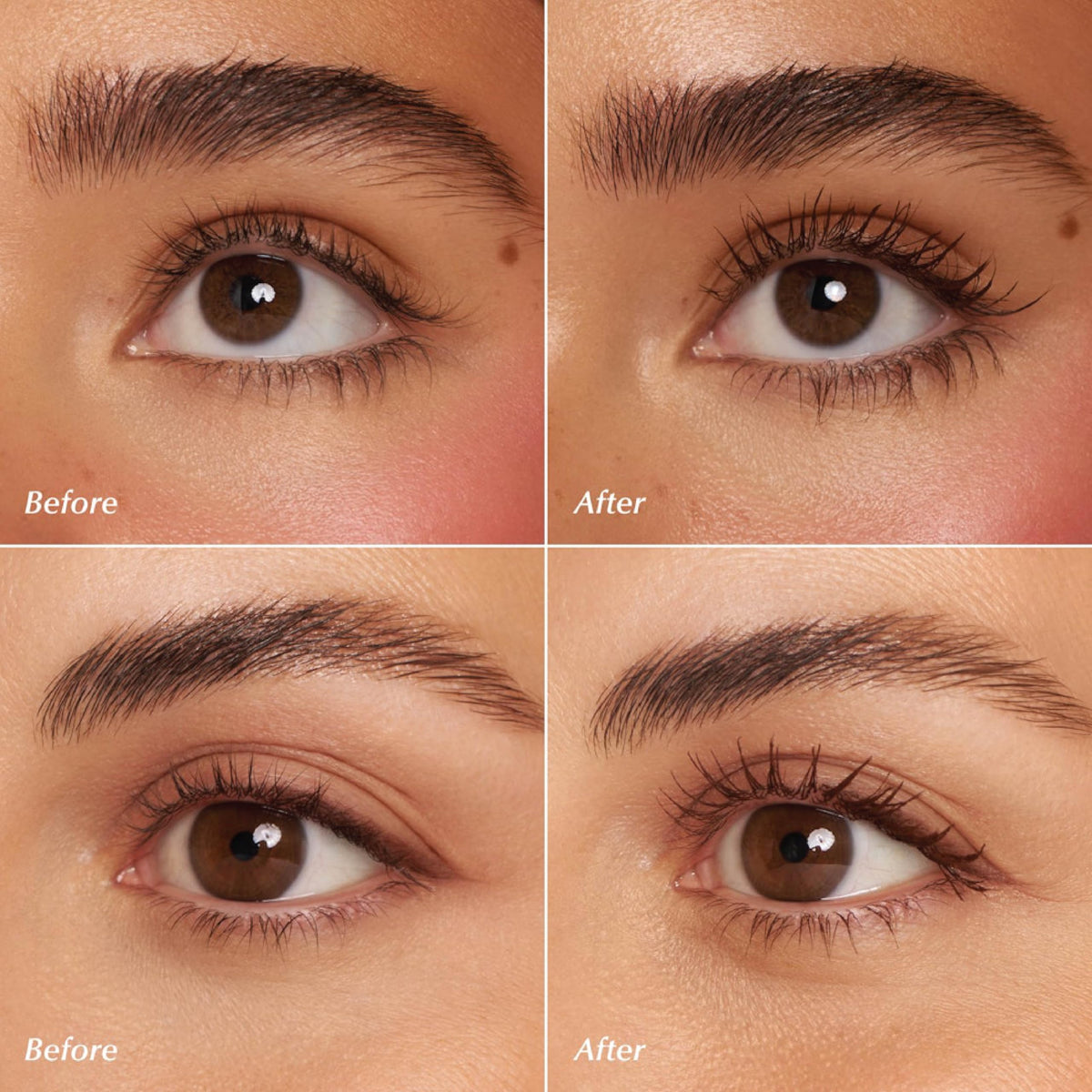 PERSONA before and after lashes showing lifted length and separation