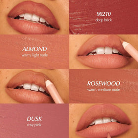 PERSONA mauve lip liner on model in natural light showing subtle matte finish