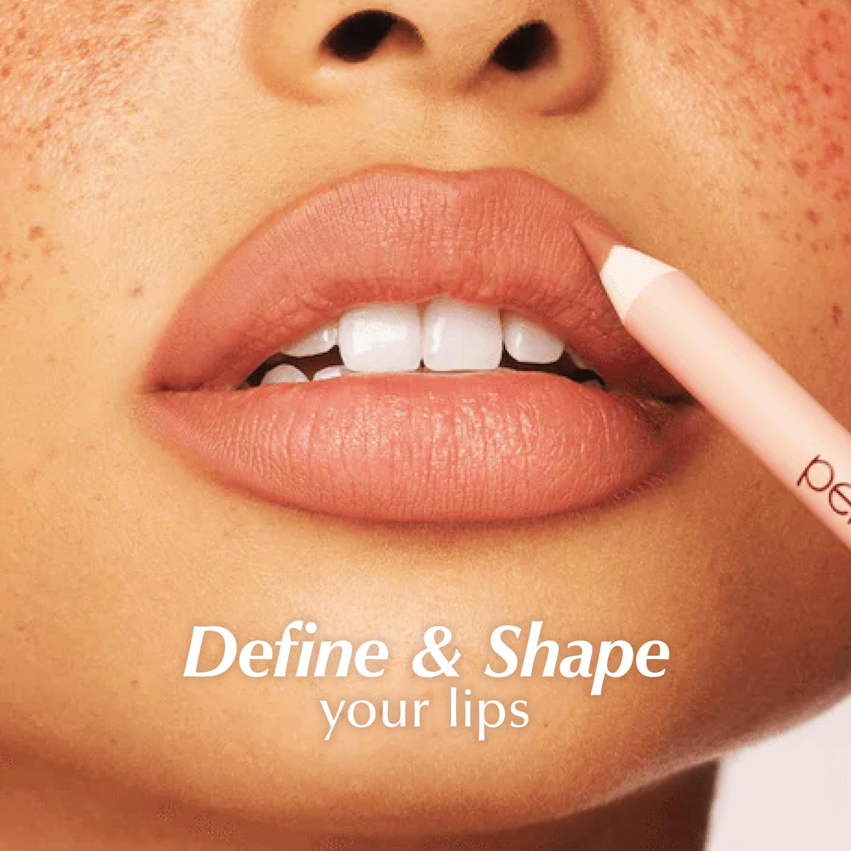 PERSONA mauve lip liner tip close-up demonstrating smooth glide