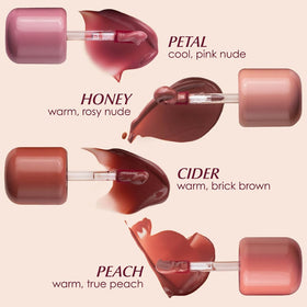 PERSONA swatch strip showing buildable color from sheer to vivid peach