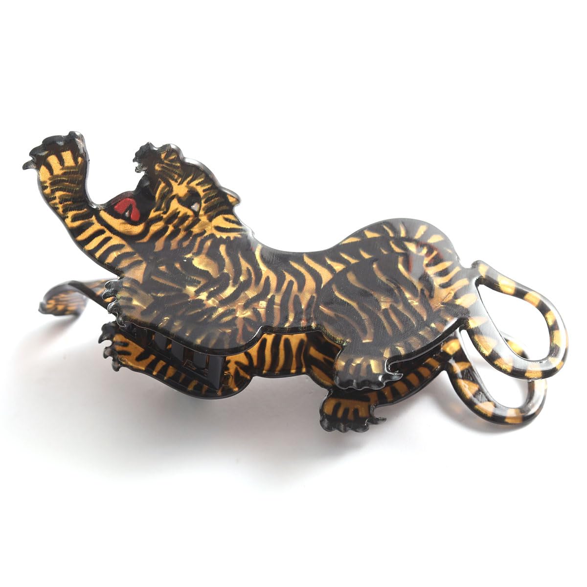 PERSONFUN tiger clip front view showing tiger shape and secure grip benefit