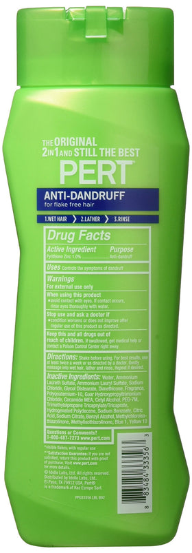 Pert bottle producing lather in shower, demonstrating gentle cleansing and conditioning