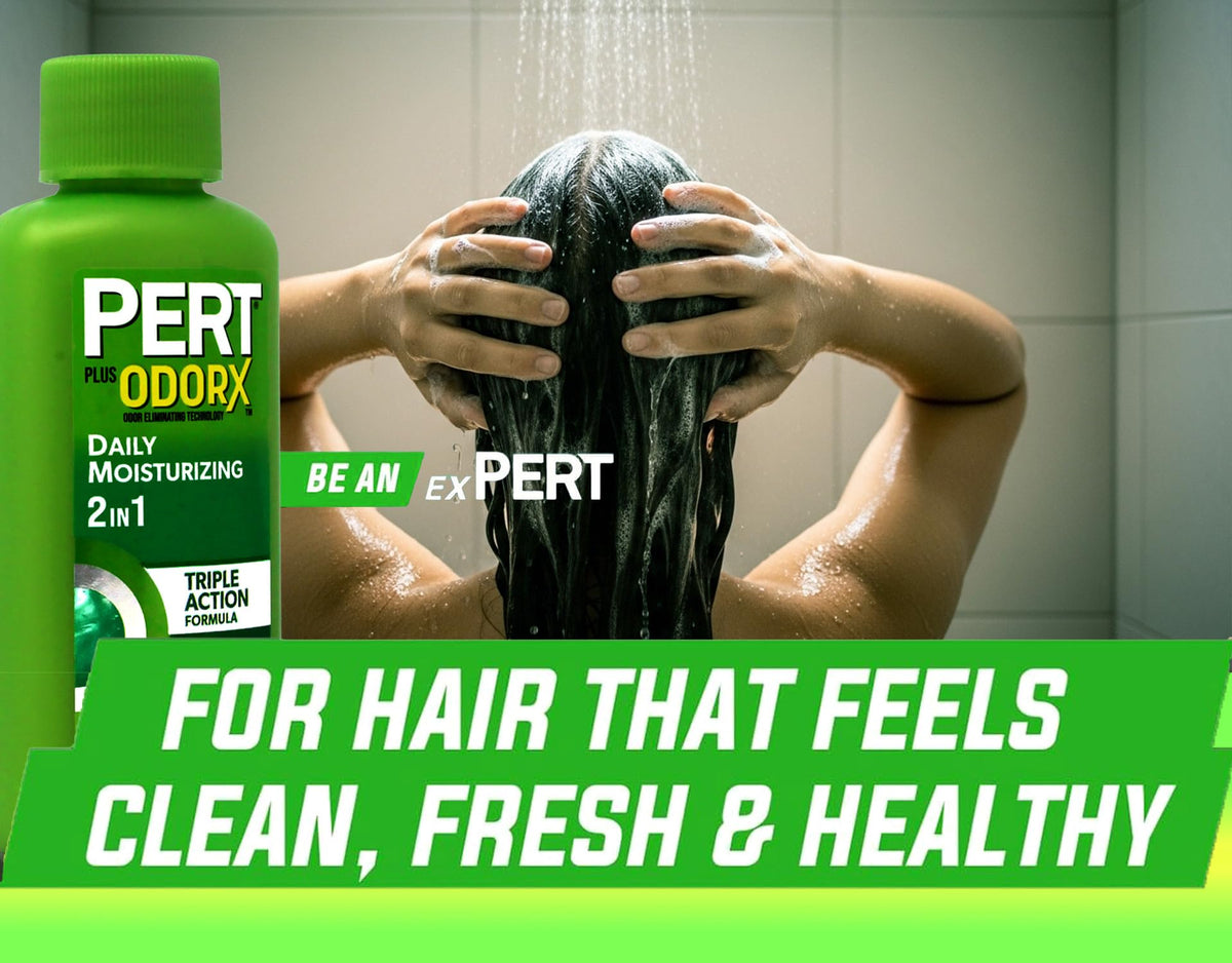 Pert Plus bottle inside a travel bag demonstrating TSA-friendly portability