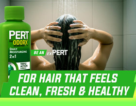 Pert Plus bottle inside a travel bag demonstrating TSA-friendly portability