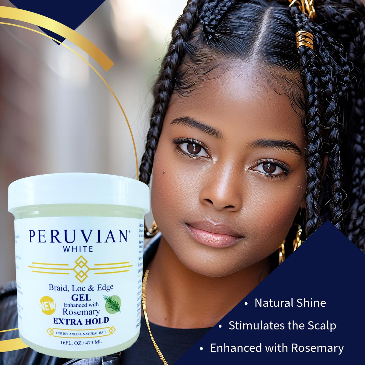 Peruvian white applied to braid roots for secure long-lasting hold