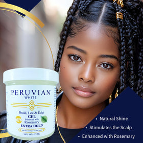 Peruvian white applied to braid roots for secure long-lasting hold