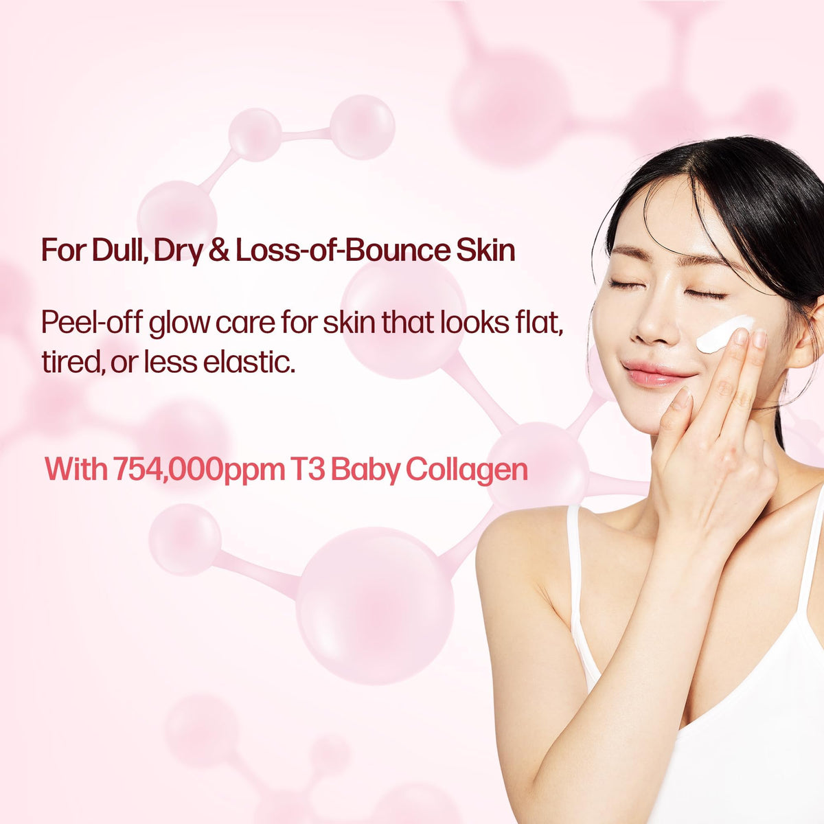 PESTLO mask being peeled off to show lifting effect and instant surface smoothing benefits