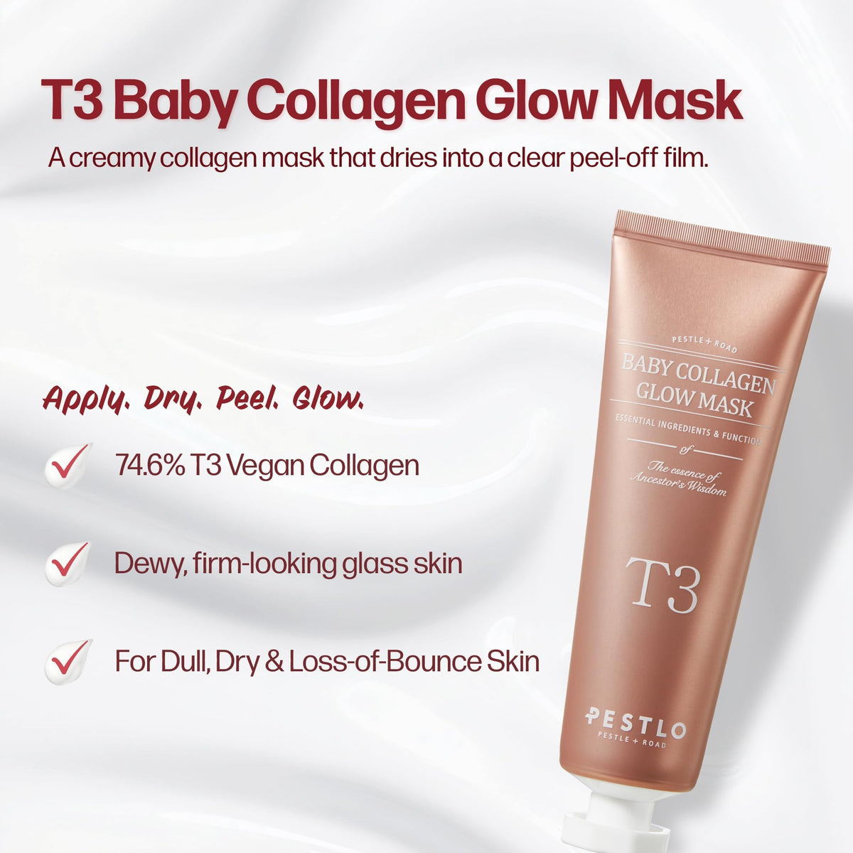 Close-up texture of PESTLO mask cream displaying smooth consistency for easy spreadability