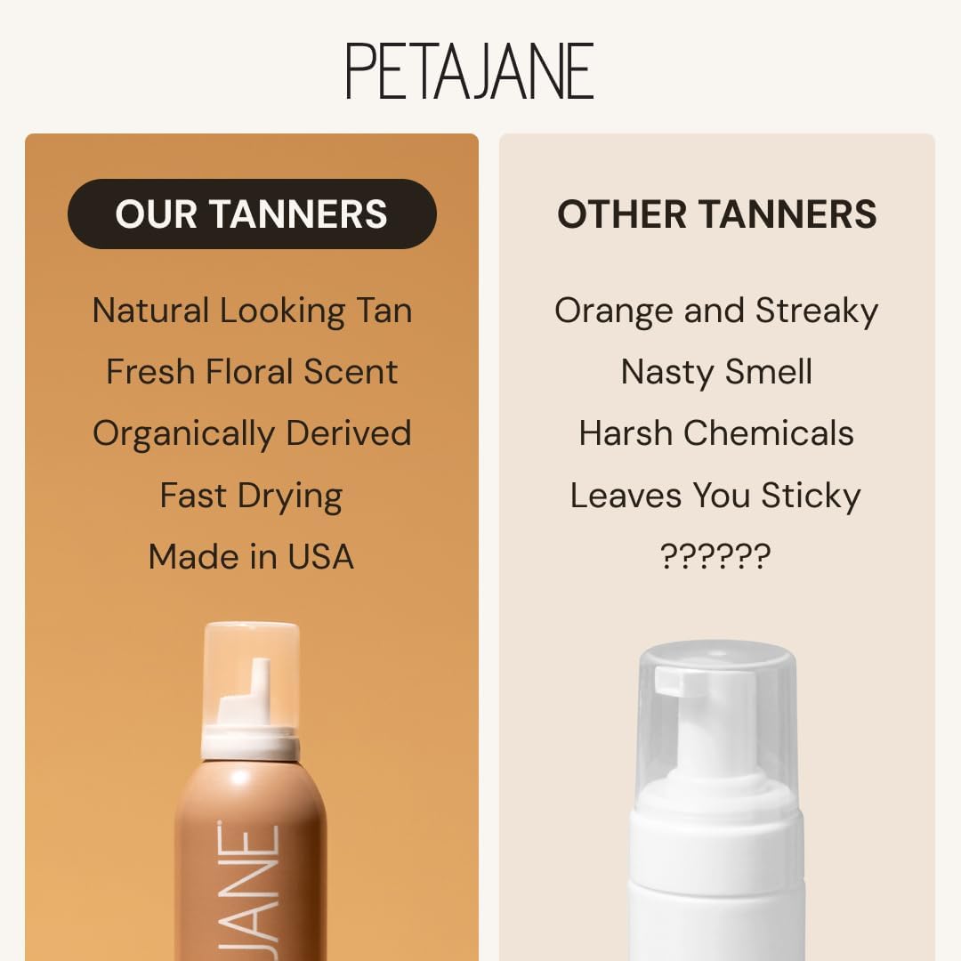 Peta Jane applying mousse to legs illustrating fast-drying benefit