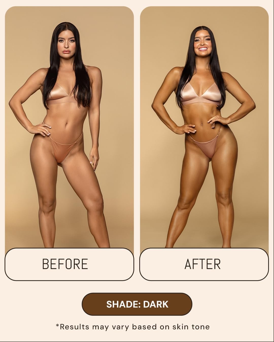 Peta Jane application mitt spreading mousse evenly for streak-free, smooth finish