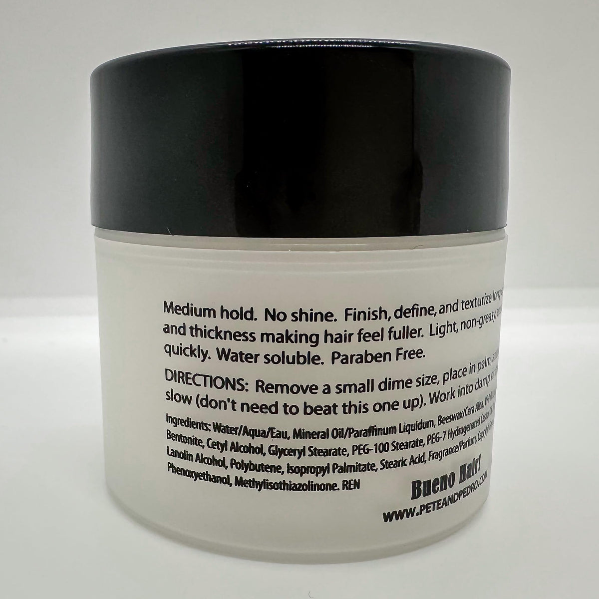 Macro shot of clay texture with bentonite and beeswax for thicker-looking hair