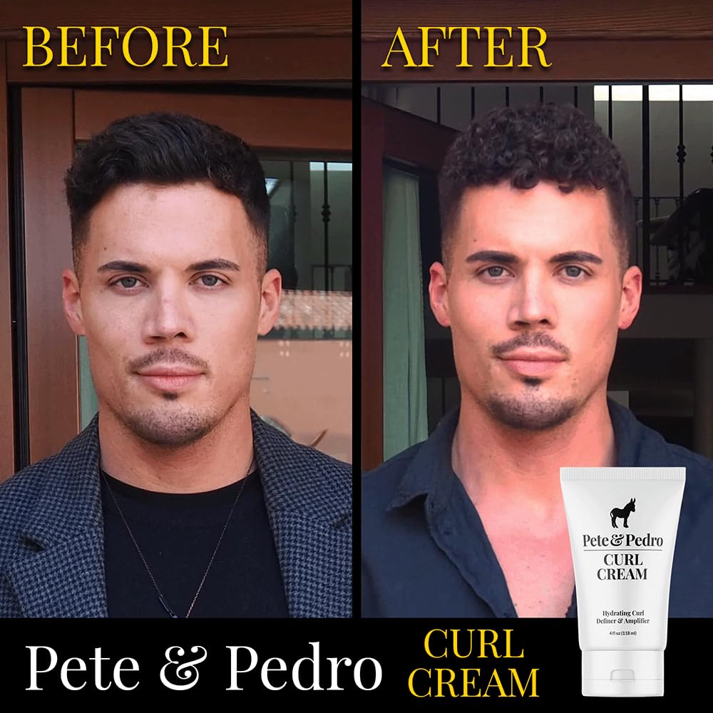 Pete & Pedro applying curl cream to towel-dried hair for defined curls
