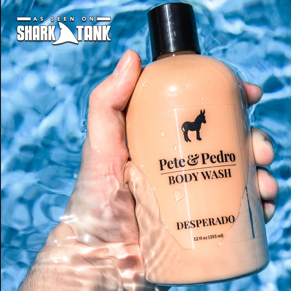 Pete & Pedro lather with loofah showing rich foam for better exfoliation