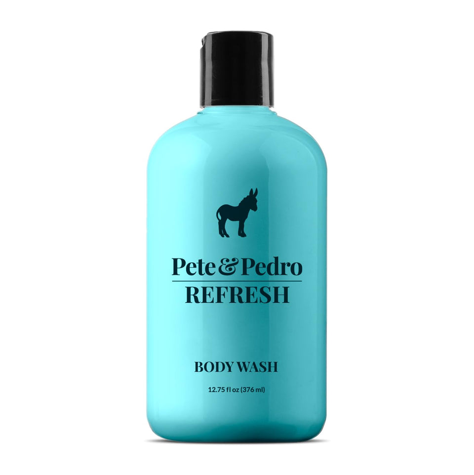 Pete & Pedro bottle front view showing label and energizing benefits