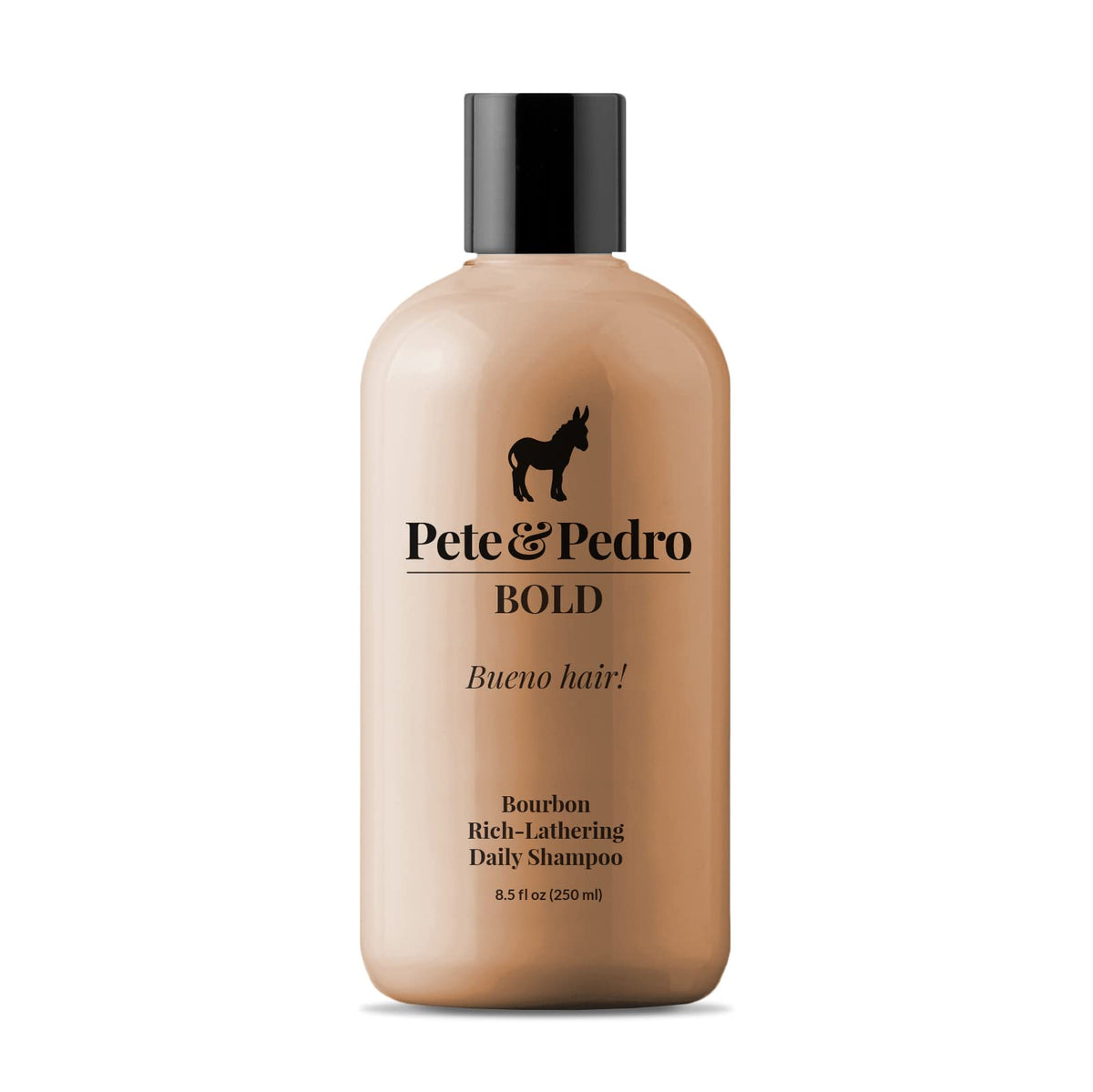 Pete & Pedro Bold shampoo pump closeup delivering easy dispensing benefit