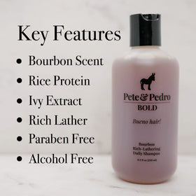 Pete & Pedro bottles side by side for size and scale reference benefit