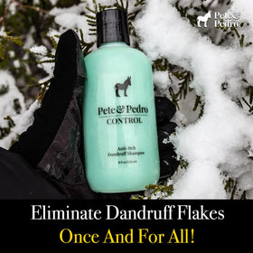Pete & Pedro shampoo pouring to show texture and lather for effective cleansing