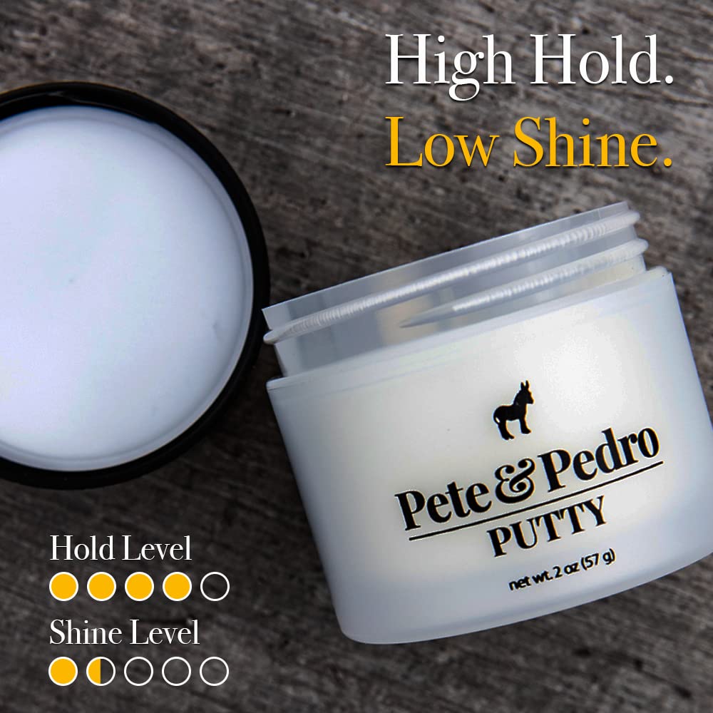 Pete & Pedro putty rubbed between palms for smooth application and even product distribution