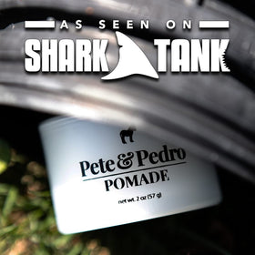 Pete & Pedro 2 oz tin beside a common object showing compact travel-friendly benefit