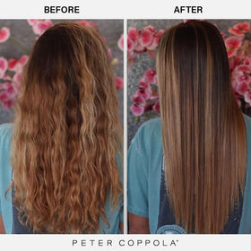 PETER COPPOLA before and after hair comparison showing reduced frizz