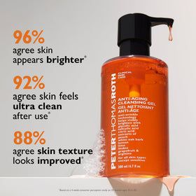 Peter Thomas Roth ingredient display with acids and botanicals for clarity