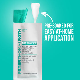 Peter Thomas Roth applying swab to cheek demonstrating targeted exfoliation