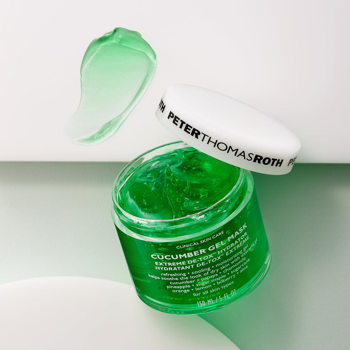 Peter Thomas Roth chilled jar in fridge suggesting intensified cooling and calming benefit