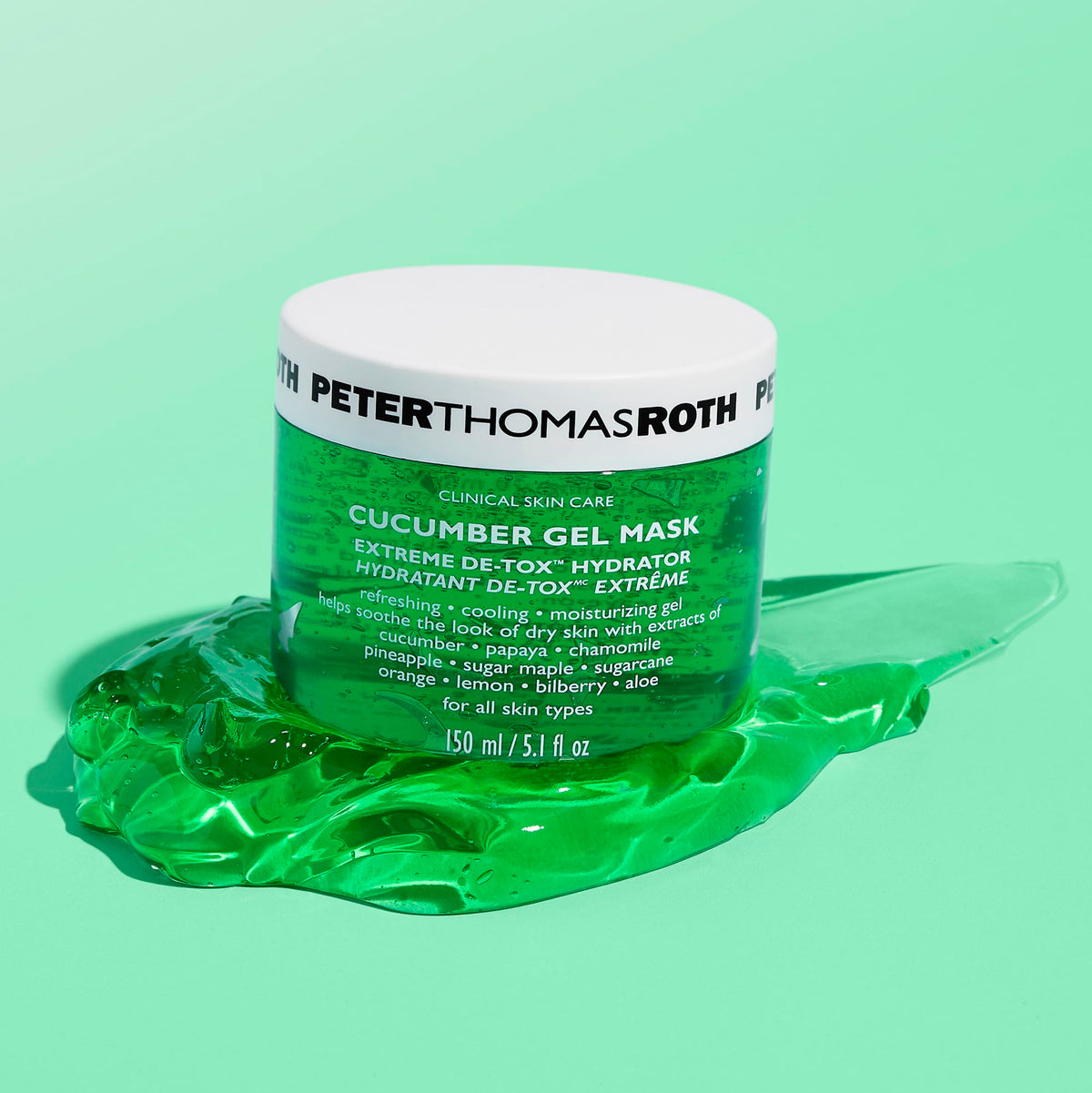 Peter Thomas Roth close-up of gel texture demonstrating cooling, lightweight hydration