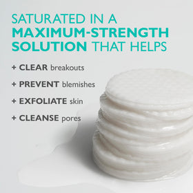 Peter Thomas Roth pad edge soaked with solution, visible concentration for pore cleansing benefit