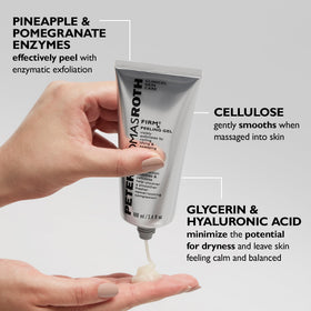 Peter Thomas Roth size comparison next to hand for scale and travel-friendly benefit
