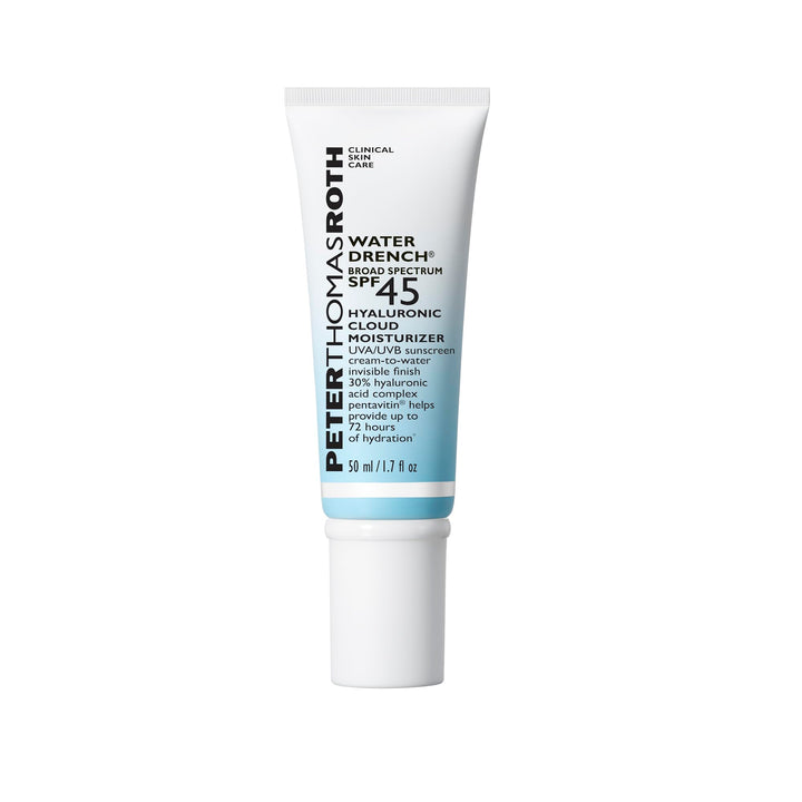 Peter Thomas Roth front packaging showing SPF 45 and lightweight hydration benefits