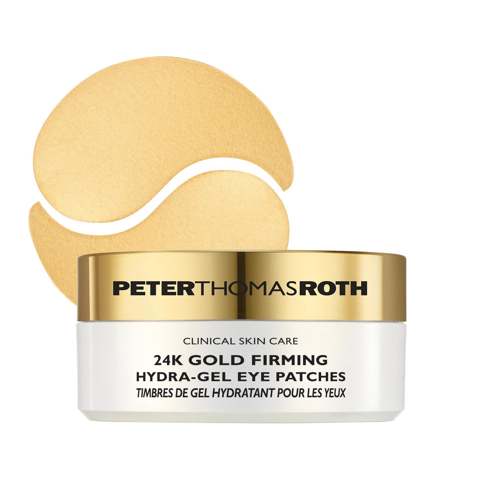 Peter Thomas Roth front packaging showing gold-infused eye patch box and benefit