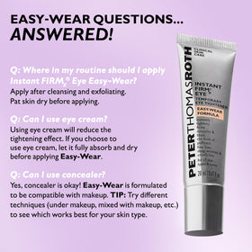 Peter Thomas Roth on model in natural light showing visibly firmer eyes