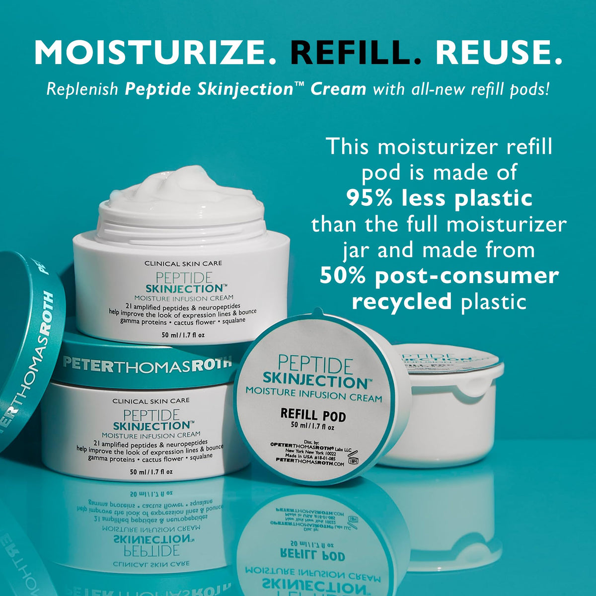 Peter Thomas Roth lifestyle image hand applying cream for hydrated skin