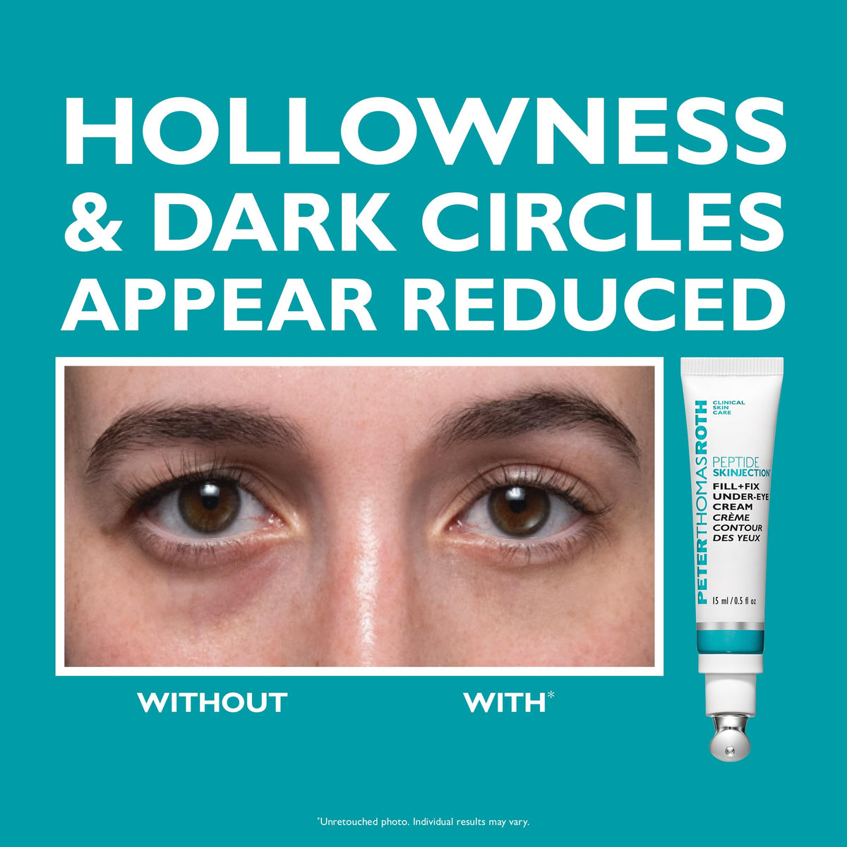 Peter Thomas Roth moisturizer spread on hand demonstrating lightweight absorbency