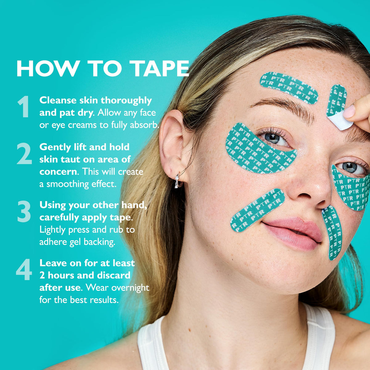 Peter Thomas Roth tape on nightstand illustrating overnight skincare routine