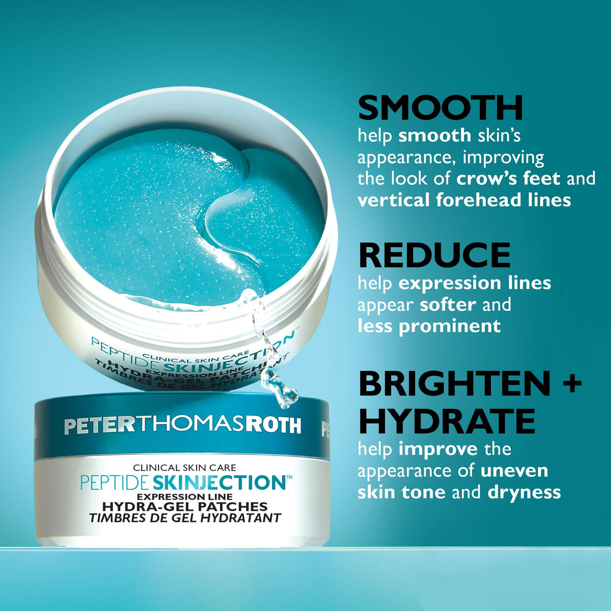 Peter Thomas Roth patch placed between brows targeting forehead lines